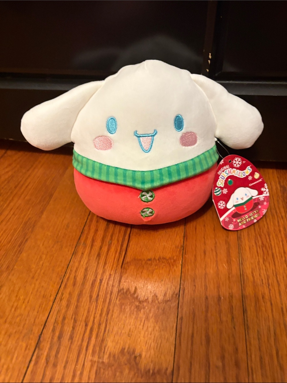 Squishmallows White, Red and Green Holiday Bunny Plush